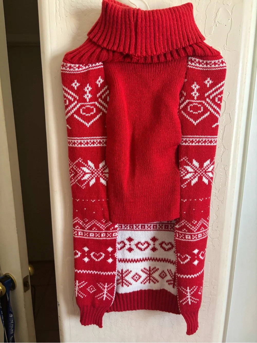 NWT Fluffy Pups Red Knit Dog Sweater - Festive Holiday Pullover, Size L